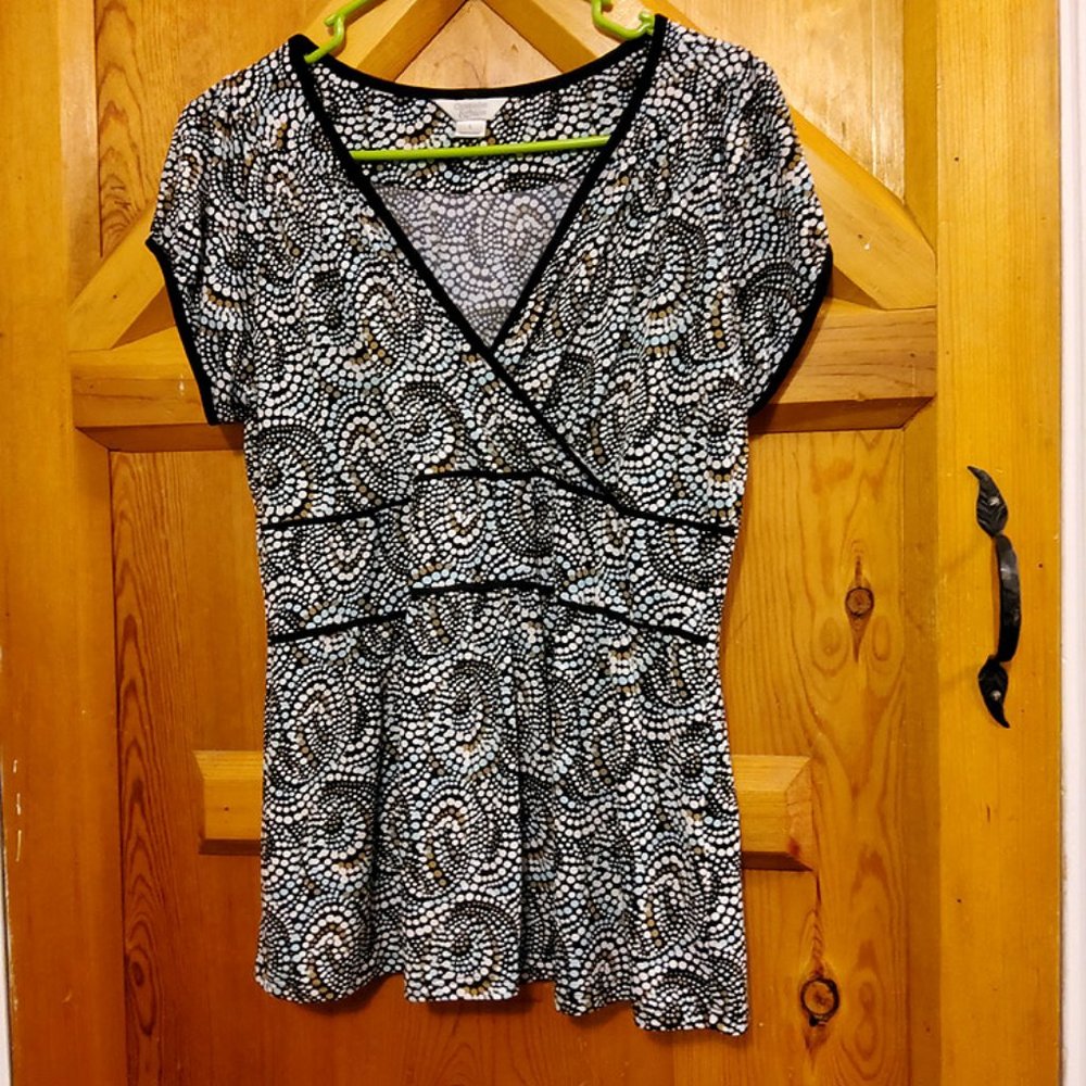 Christopher & Banks Paisley Short Sleeve Top